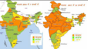 पीएम मोदी का पॉलिटिकल मैप : 2014 से 2017 तक ऐसे चढ़ा देश में केसरिया रंग