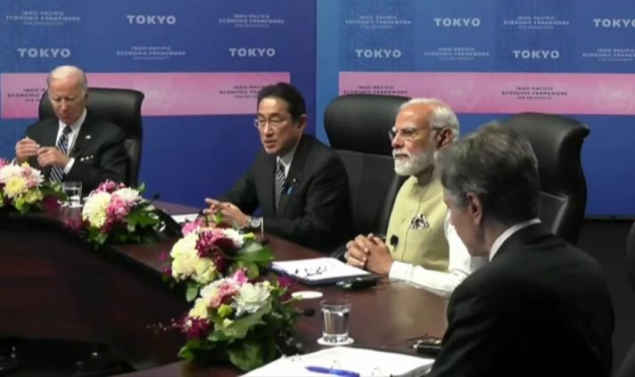 प्रधानमंत्री नरेंद्र मोदी, राष्ट्रपति बाइडन, जापान के प्रधानमंत्री किशिदा ने टोक्यो में इंडो-पैसिफिक इकोनॉमिक फ्रेमवर्क इवेंट में भाग लिया