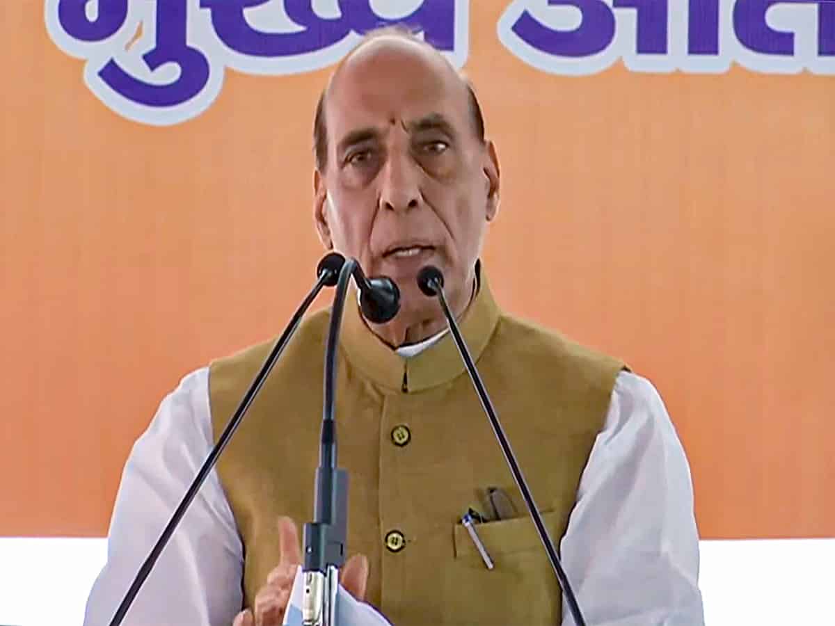 रक्षा मंत्री राजनाथ सिंह का राजस्थान दौरा  : कांग्रेस पर साधा निशाना, कहा- भाजपा ही है राजस्थान का भविष्य