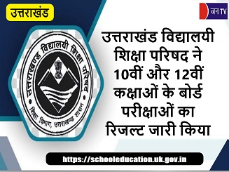 उत्तराखंड विद्यालयी शिक्षा परिषद ने 10वीं और 12वीं कक्षाओं के बोर्ड परीक्षाओं का रिजल्ट जारी किया