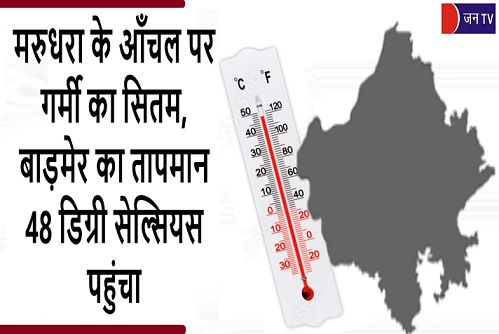 मरुधरा के आँचल पर गर्मी का सितम,बाड़मेर का तापमान 48 डिग्री सेल्सियस पहुंचा