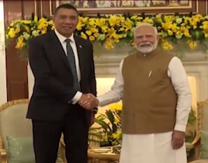 दिल्ली में भारत और जमैका के बीच द्विपक्षीय संबंधों की स्थिति पर चर्चा, मोदी और जमैका पीएम होलनेस के साथ द्विपक्षीय वार्ता
