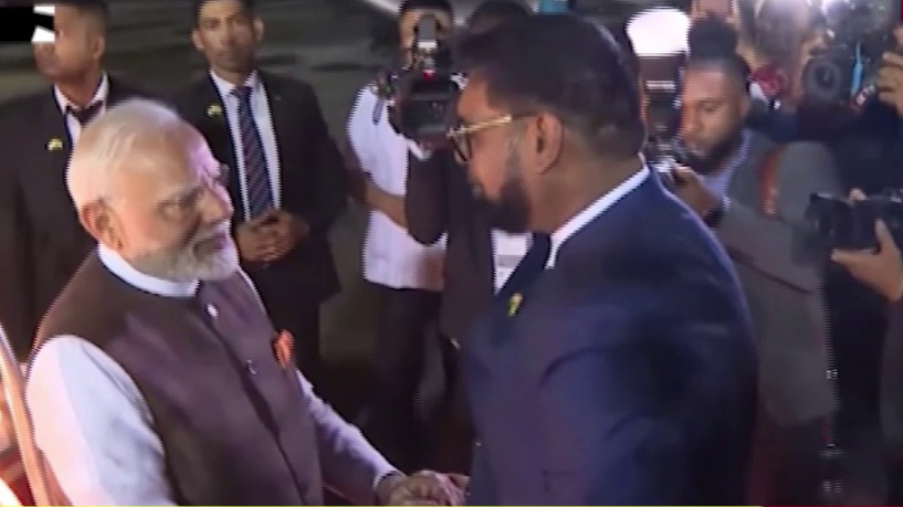 प्रधानमंत्री नरेंद्र मोदी का गुयाना दौरा, गुयाना में पीएम मोदी का भव्य स्वागत