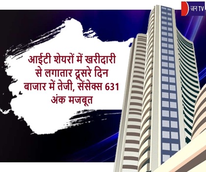 आईटी शेयरों में खरीदारी से लगातार दूसरे दिन बाजार में तेजी, सेंसेक्स 631 अंक मजबूत