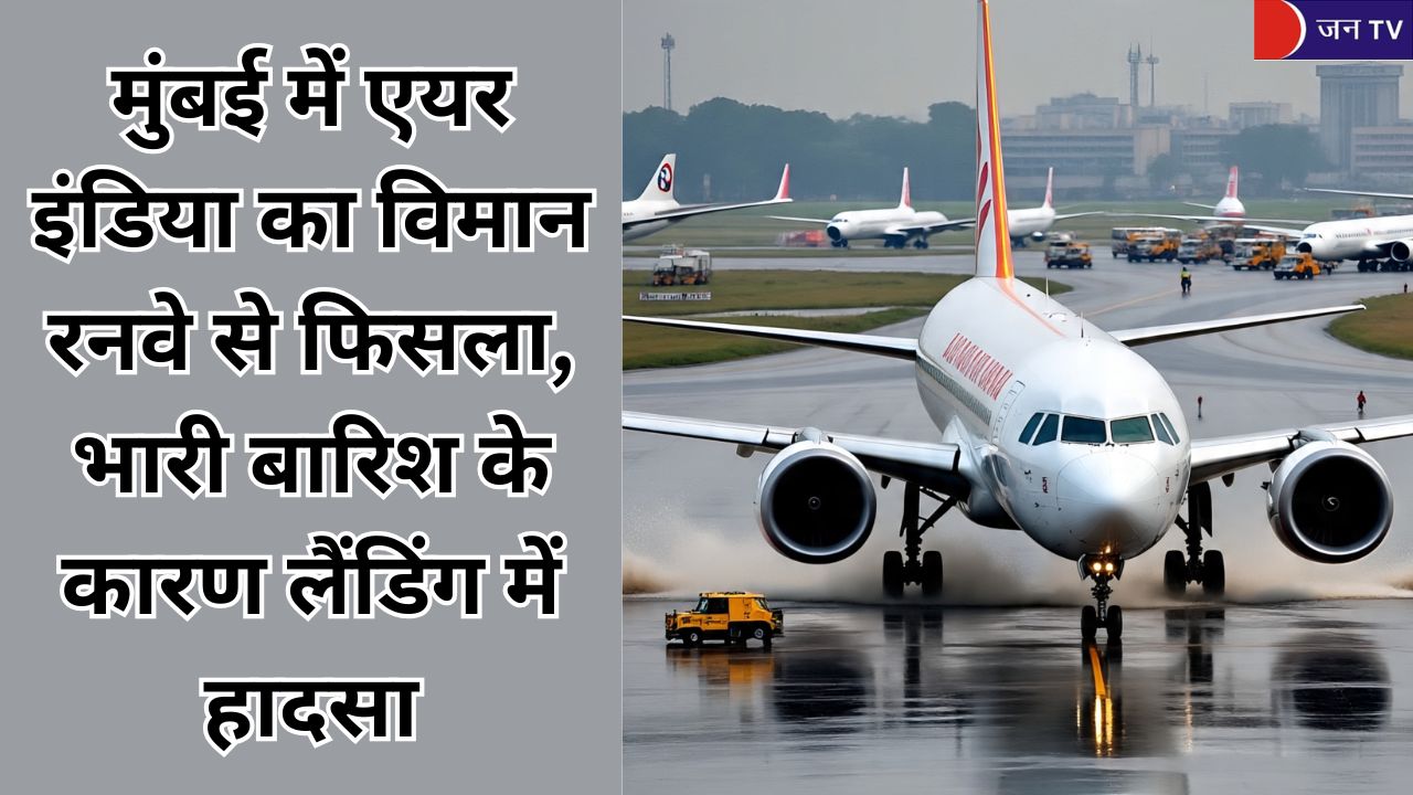 मुंबई में एयर इंडिया का विमान रनवे से फिसला, भारी बारिश के कारण लैंडिंग में हादसा