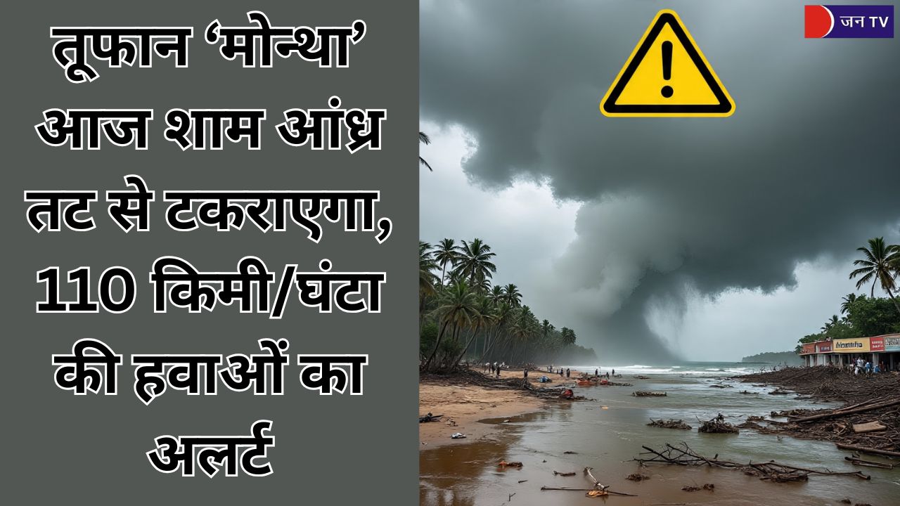 तूफान ‘मोन्था’ आज शाम आंध्र तट से टकराएगा, 110 किमी/घंटा की हवाओं का अलर्ट