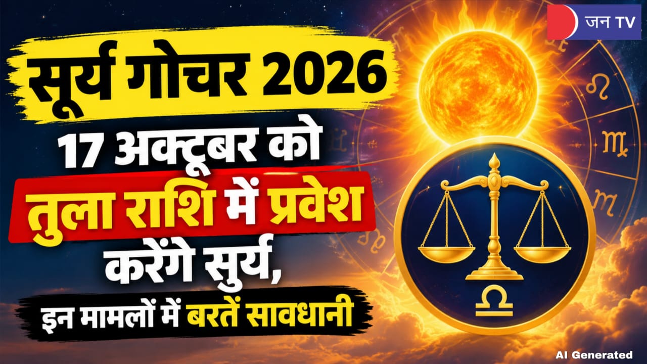 सूर्य गोचर 2026, 17 अक्टूबर को तुला राशि में प्रवेश करेंगे सूर्य, इन मामलों में बरतें सावधानी