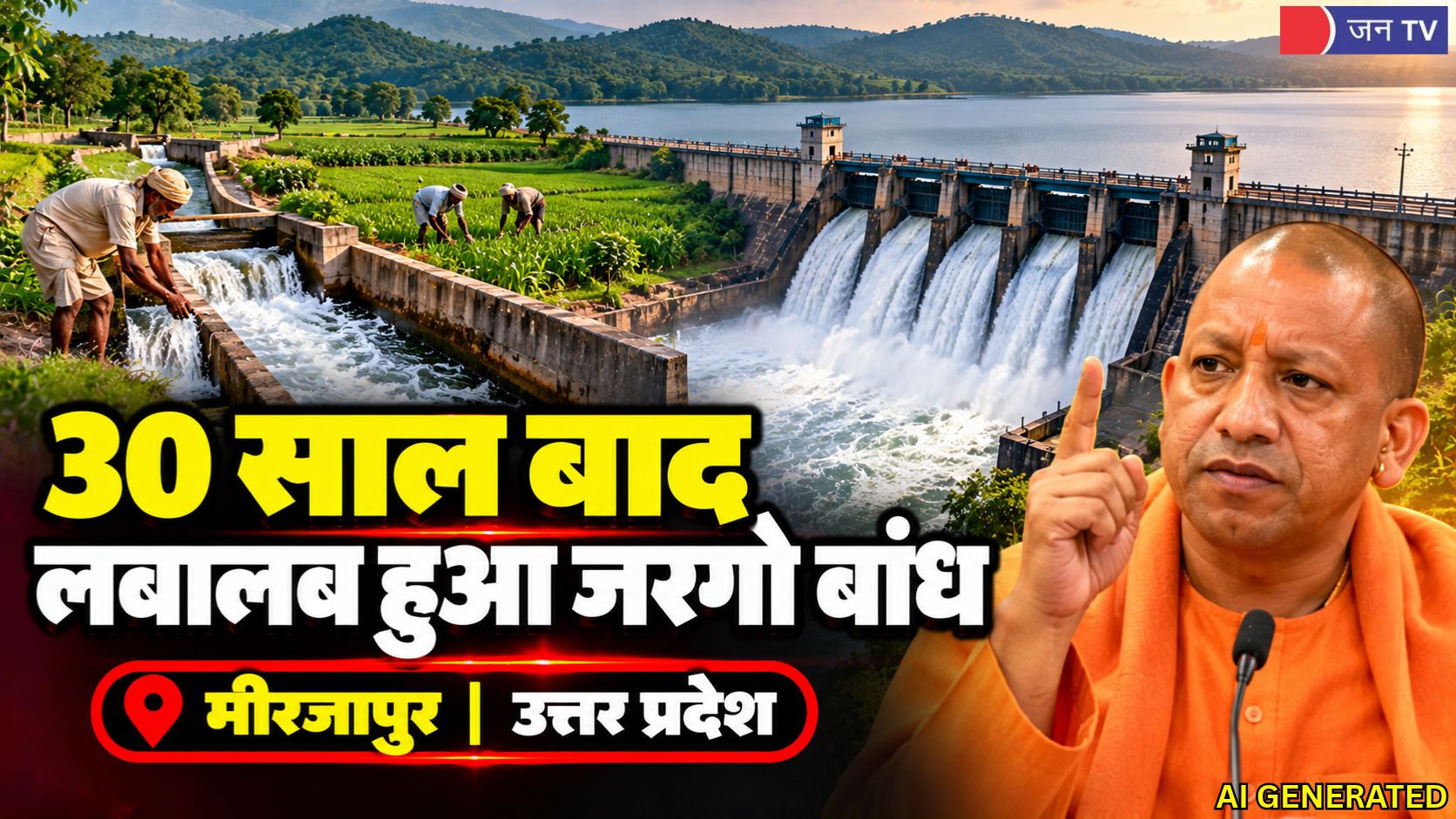 मीरजापुर का जरगो बांध 30 साल बाद पानी से लबालब, 15 हजार किसानों को मिलेगा सिंचाई का लाभ
